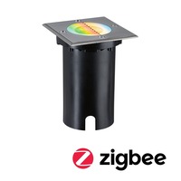 Zapuštěná - P 94846 LED zemní svítidlo Smart Home Zigbee 3.0 Floor IP67 hranaté 110x110mm RGBW+ 4,9W 230V kov kartáčovaný hliník - PAULMANN