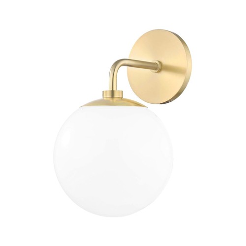 Dekorativní - HVLG H105101-AGB-CE Nástěnné svítidlo STELLA ocel/sklo staromosaz/bílá E27 1x40W - HUDSON VALLEY (Mitzi) - foto 1