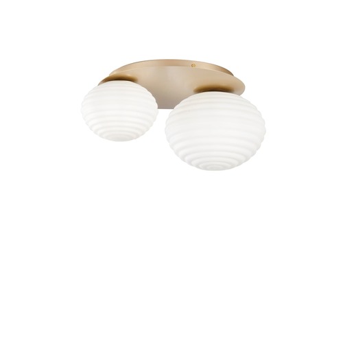 Dekorativní - FAN I-RIPPLE-PL2-ORO Stropní přisazené svítidlo Ripple zlatá, 2xE27, 45 x 21,5 cm - FANEUROPE - foto 1