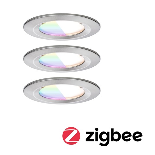 Koupelnová - P 92450 LED vestavné svítidlo Nova Coin IP44 kruhové 78mm RGBW+ 3x6W 230V kov kartáčovaný hliník - PAULMANN - foto 1