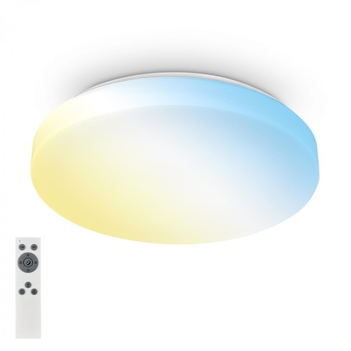 Kruhová - BRILO 3837016 Rowno LED stropní svítidlo, stmívatelné, CCT, dálkový ovladač, kruhové 39 cm, bílé - BRILO - foto 1