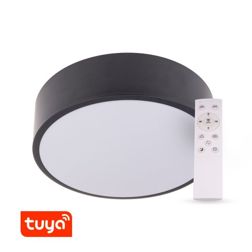 Kruhová - SMART Tuya LED svítidlo RENDO 48W CCT kulaté černé - foto 1