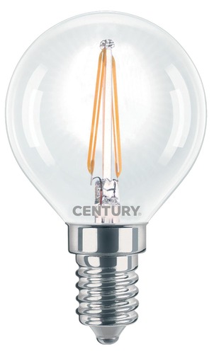 E14 - CEN INH1G-021427 LED FILAMENT MINI GLOBE ČIRÁ 2W E14 2700K 245Lm 360d 45x76mm IP20  - CENTURY - foto 1