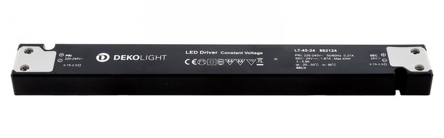 Stabilizované napětí - IMPR 862124 Deko-Light napájení LONG-FLAT LT-45-24 konstantní napětí 0-187 mA IP20 24V DC 45W