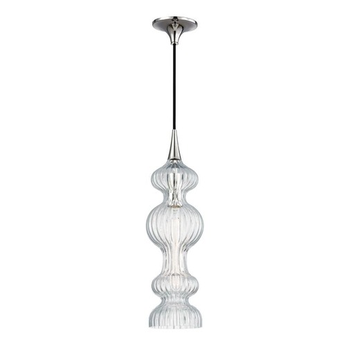 Dekorativní - HVLG 1600-PN-CL-CE Závěsné svítidlo POMFRET ocel/sklo nikl/čirá E27 1x40W - HUDSON VALLEY - foto 1