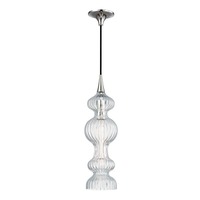 Dekorativní - HVLG 1600-PN-CL-CE Závěsné svítidlo POMFRET ocel/sklo nikl/čirá E27 1x40W - HUDSON VALLEY