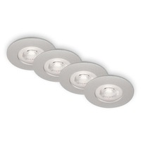 Kruhová - BRILO 7999-044 LED vestavná svítidla, pr.9 cm, 4x LED, 4,9 W, 480 lm, matný chrom - BRILONER