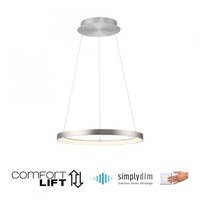 Kruhová - PN 2851-95 HOOP LED závěsné svítidlo hliník nastavitelná výška paměťová funkce SimplyDim 3000K - PAUL NEUHAUS