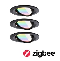 Kruhová - P 92437 LED vestavné svítidlo Nova Coin kruhové 84mm 50° RGBW+ 3x6W 230V černá mat hliník - PAULMANN