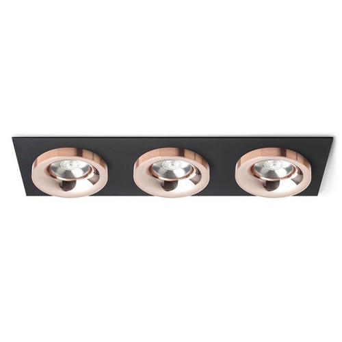 Hranatá - RED R13263 SHARM SQ III zápustná černá měď/měď 230V LED 3x10W 24° 3000K - RED - DESIGN RENDL - foto 1