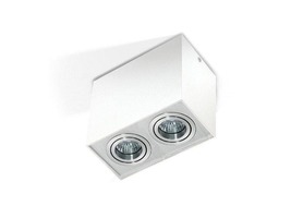 Downlight - AZZ AZ1354 Stropní bodové přisazené svítidlo Azzardo Eloy 2 white/aluminium AZ1354 GU10 2x50W IP20 18,5cm hranaté bílo-hliníkové - AZZARDO