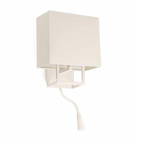 Dekorativní - FARO 29982 VESPER nástěnná lampa, bílá, se čtecí lampičkou - FARO