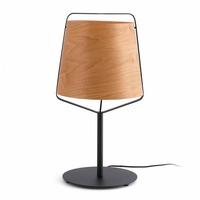 Stolní lampy dekorační - FARO 29846 STOOD černá a dřevěná stolní lampa - FARO