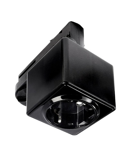 Lišty a příslušenství IVELA - IMPR 710026 Deko-Light kolejnicový systém 3-fázový 230V D Line adaptér se zásuvkou 230V černá RAL 9011 58,5  - LIGHT IMPRESSIONS - foto 1