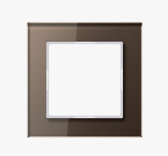 Vypínače a zásuvky - JU AC581GLMO Rámeček sklo mokka AC 581 GL MO - JUNG - foto 1