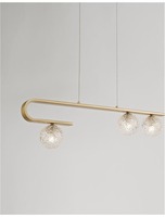 Podélná - NV 9960272 Závěsné svítidlo MIRANO čiré strukturované sklo a mosaz zlatá G9 3x5W 230V IP20 bez žárovky - NOVA LUCE