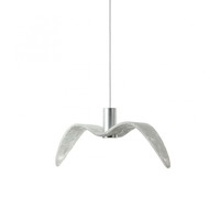 Dekorativní - BRO PC01113_001 Night Birds Exterior, závěsné svítidlo, 6,5W LED, triplex opal sklo BROKISGLASS mat / stříbrný elox / bílý kabel, délka 61cm, IP54 - BROKIS A