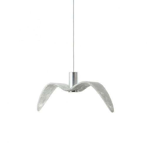 Dekorativní - BRO PC01113_001 Night Birds Exterior, závěsné svítidlo, 6,5W LED, triplex opal sklo BROKISGLASS mat / stříbrný elox / bílý kabel, délka 61cm, IP54 - BROKIS A - foto 1