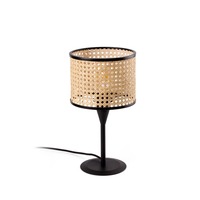 Stolní lampy dekorační - FARO 64317-47 MAMBO S černá/ratan stolní lampa - FARO