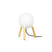 Stolní lampy dekorační - FARO 28378 MINE GLASS bílá stolní lampa - FARO