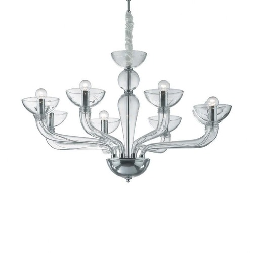 Dekorativní - ILUX 044255  Závěsné svítidlo Ideal Lux Casanova SP8 transparente 044255 čiré 88cm 8x40W   - IDEALLUX - foto 1
