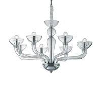 Dekorativní - ILUX 044255  Závěsné svítidlo Ideal Lux Casanova SP8 transparente 044255 čiré 88cm 8x40W   - IDEALLUX