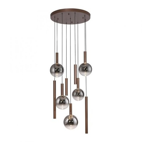 Vícečetná - PN 2287-23 Závěsné svítidlo Bowl hnědé 9x LED 7W 2700K - Paul Neuhaus - foto 1