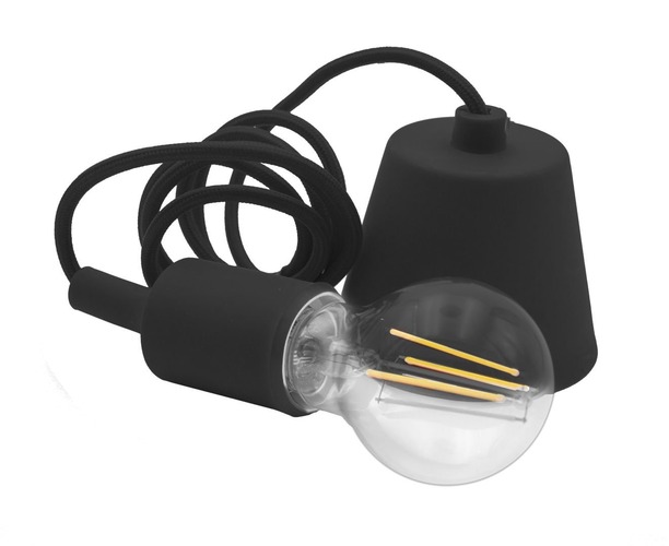 Subtilní - CEN FTNE-150 SILIKONOVÝ ZÁVĚS FANTASY ČERNÝ pro LED žárovky délka 150cm E27 IP20 Visual Box - CENTURY - foto 1