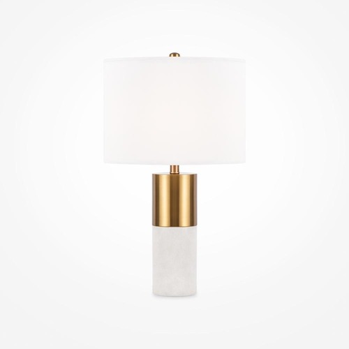 Stolní lampy dekorační - M Z030TL-01BS Stolní lampa Bianco E27 60W bílá/mosaz kov/alabastr/bavlna - MAYTONI - foto 1