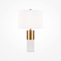 Stolní lampy dekorační - M Z030TL-01BS Stolní lampa Bianco E27 60W bílá/mosaz kov/alabastr/bavlna - MAYTONI