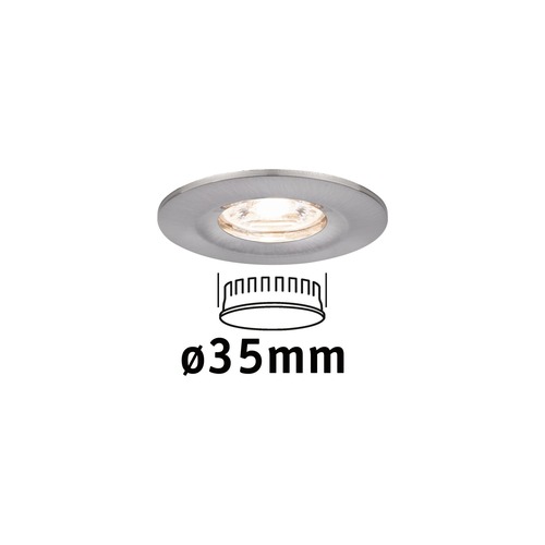 Koupelnová - P 94300 LED vestavné svítidlo Nova mini nevýklopné IP44 1x4W 2.700K kov kartáčovaný 230V - PAULMANN - foto 1