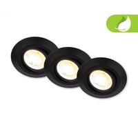 Kruhová - BRI 7587035 Klira 3ks sada LED vestavné bodové svítidlo 230V, stmívatelné, nastavitelné, černé - BRILONER