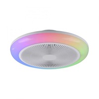 Kruhová - LD 14623-16 LED stropní svítidlo s ventilátorem BRANDA bílé RGB CCT, RGB/3000-6500K - JUST LIGHT