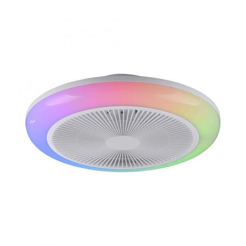 Kruhová - LD 14623-16 LED stropní svítidlo s ventilátorem BRANDA bílé RGB CCT, RGB/3000-6500K - JUST LIGHT - foto 1