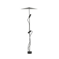 Sloupková - FARO 75705-233P CLAP 1266 stojací lampa, černá 2x6W 3000K 38st. se stínítkem - FARO