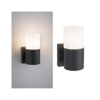 Nástěnná - P 94649 Venkovní nástěnné svítidlo Tubs IP44 kruhové 105x123mm max. 15W 230V šedá mat kov/umělá hmota - PAULMANN