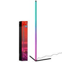 Stojací lampy - BRILO 1203015 RGBIC LED stojanová lampa, dálkový ovladač, Gaming Deko, stmívatelné, 143 cm, časovač - BRILO