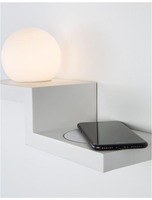 Dekorativní - NV 9183311 Nástěnné svítidlo ROOM bílý hliník a opálové sklo vypínač na těle LED Samsung 6W 230V 3000K IP20 nabíjení telefonu - NOVA LUCE