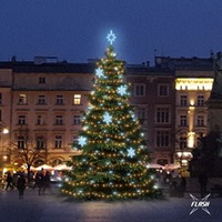 SADY na stromy - DLED TFS3022A LED světelná sada na stromy vysoké 9-11m, teplá bílá s Flash, ledové dekory EFD05