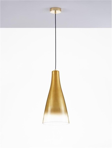 Kónická - NV 9009230 Závěsné svítidlo LIVTAR zlatý kov sklo s přechodem E27 1x12W 230V IP20 bez žárovky - NOVA LUCE - foto 1