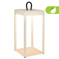Stolní lampy dekorační - BRILO 7511011 Luca LED bezdrátová lucerna IP44, stmívatelné, dotykový vypínač, béžová - BRILO