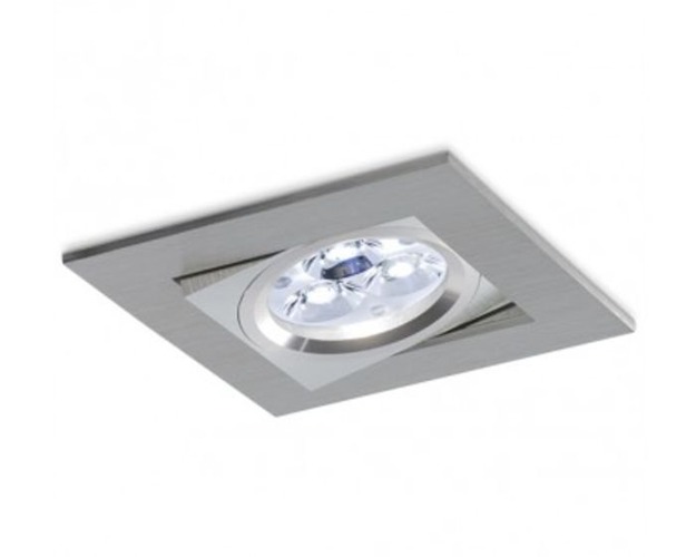Hranatá - BPM 3000.01.RF.SA-SA.ST  Vestavné svítidlo Aluminio Plata, kartáčovaný hliník 1x50W 12V (strarý kód BPM 3000) - BPM - foto 1