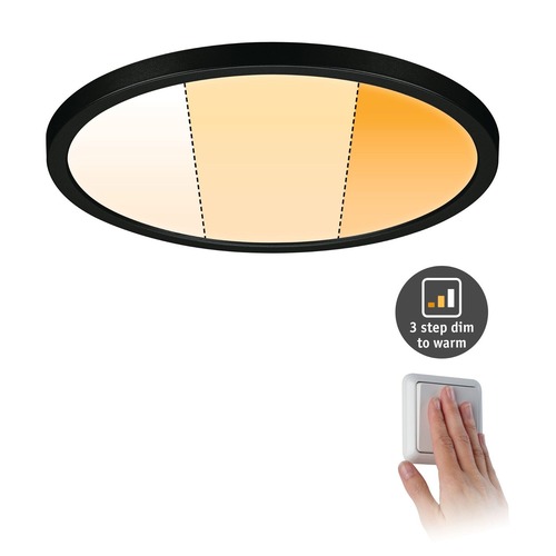 Koupelnová - P 93102 VariFit LED vestavné svítidlo Dim to Warm Areo IP44 kruhové 230mm 3 Step Dim to warm černá stmívatelné - PAULMANN - foto 1