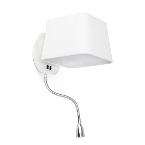 Dekorativní - FARO 29950 SWEET nástěnná lampa na čtení, bílá, se čtecí lampičkou 1L - FARO - foto 1