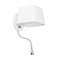 Dekorativní - FARO 29950 SWEET nástěnná lampa na čtení, bílá, se čtecí lampičkou 1L - FARO