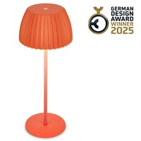Stolní lampy dekorační - BRILO 7553012 Nabíjecí stolní lampa Riffle - 36,5 cm, 2W, 200lm, IP44, bezdrátová, LED, stmívatelná, dotykový vypínač, oranžová - BRILO
