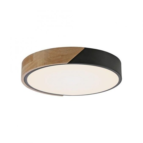 Kruhová - LD 14288-18 BILA LED stropní svítidlo kruhové černá s dekorem dřeva nadčasový design 3000K - JUST LIGHT - foto 1