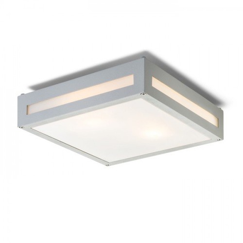 Přisazená - RED R10360 Venkovní svítidlo PLAKA stropní stříbrná 230V E27 max 2x26W IP54 - RED - DESIGN RENDL - foto 1