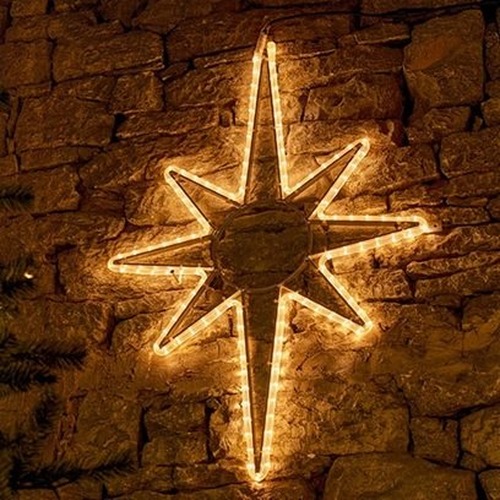 Venkovní dekorace - DLED DT141WS4 DECOLED Světelná hvězda na (vrchol stromu) 80 x 120 cm teple bílá - foto 1