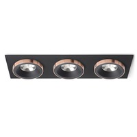 Hranatá - RED R13264 SHARM SQ III zápustná černá/černá měď 230V LED 3x10W 24° 3000K - RED - DESIGN RENDL